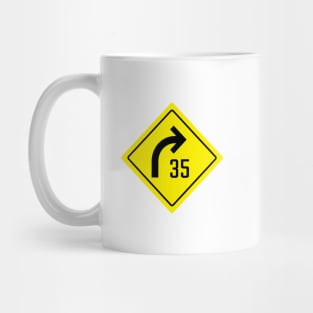 Curve Advisory Speed Sign Mug